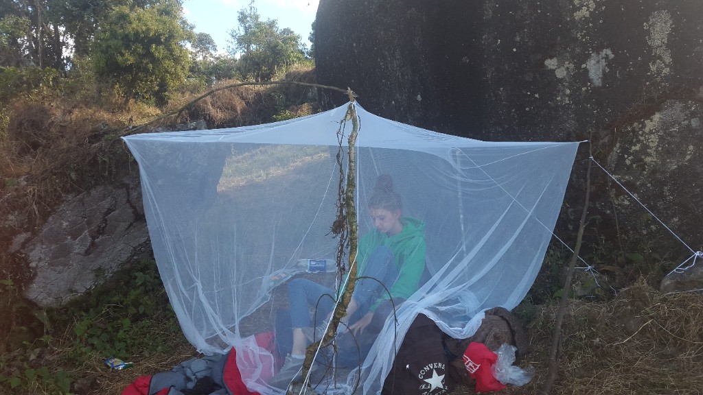Emergency camp in the mountains