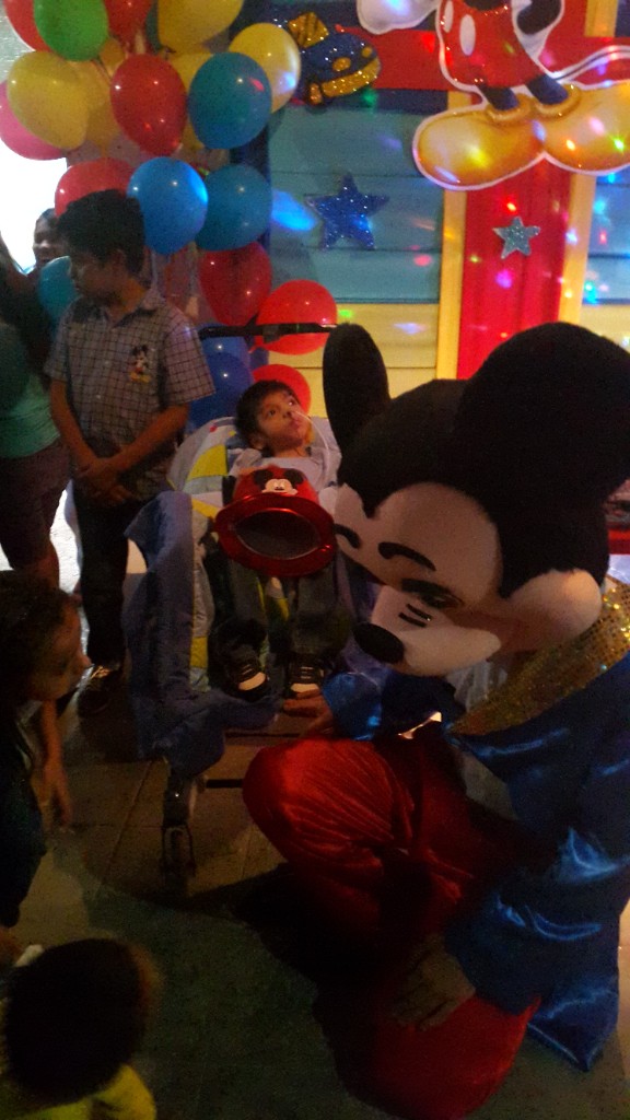 Mickey Mouse at a birthday party