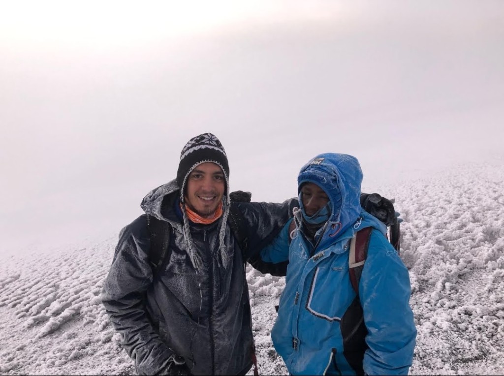 Near the summit of Kilimanjaro in whiteout conditions